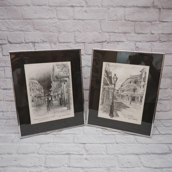 Don Davey Other - Vintage Pair of Don Davey Pencil Sketches Framed